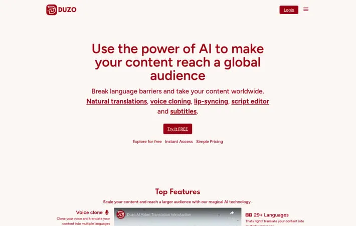 Duzo AI Video Translations